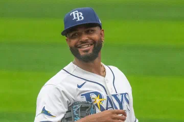 Junior Caminero, antesalista de los Rays de Tampa Bay, durante un partido en junio de 2026.